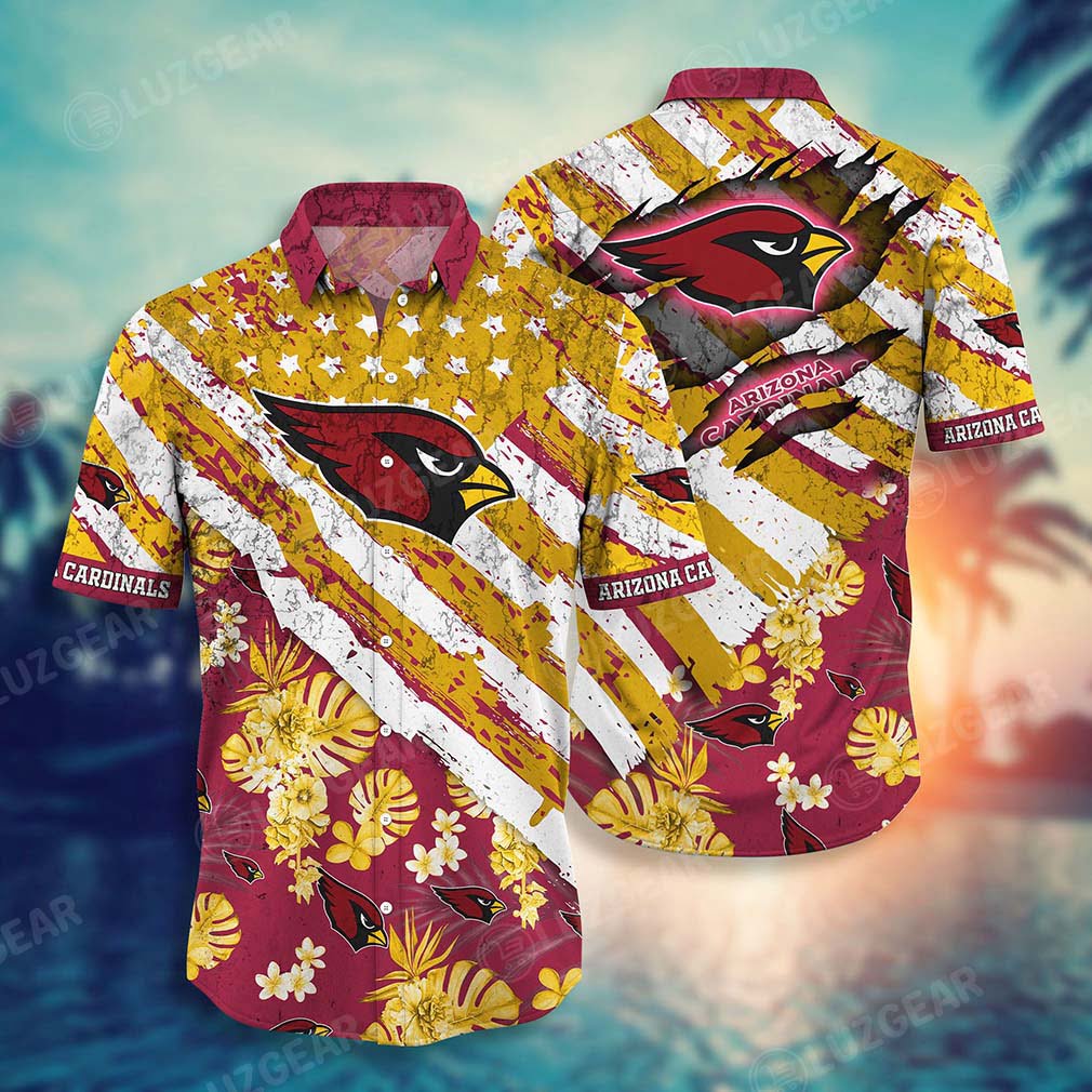 Arizona Cardinals Hawaiian Tropical Stripes Football - Adult & Kids T-Shirts, Sweatshirts & Hoodies apparel design preview 1