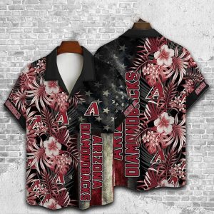 Arizona Diamondbacks American Tropical Flower Black - Adult & Kids T-Shirts, Sweatshirts & Hoodies apparel design preview 1