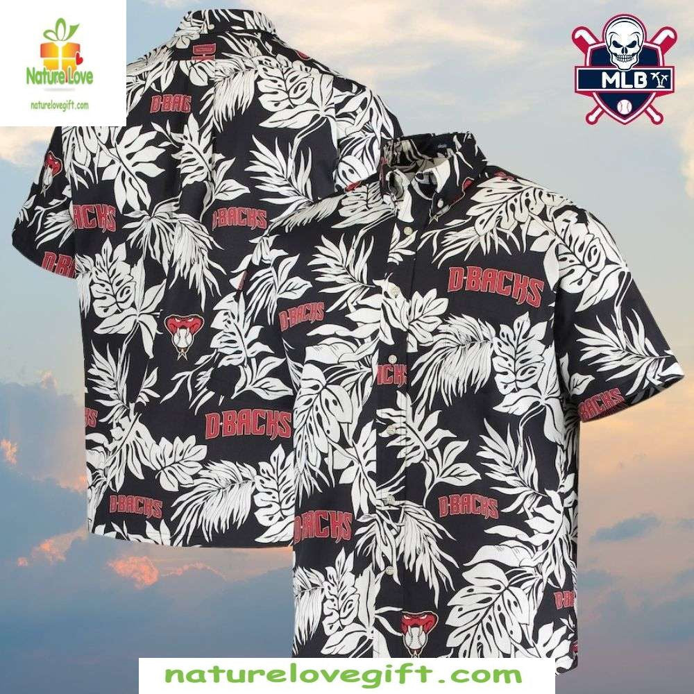 Arizona Diamondbacks Hawaiian Monochrome Elegance - Adult & Kids T-Shirts, Sweatshirts & Hoodies apparel design preview 1