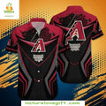 Arizona Diamondbacks Hawaiian Black Red MLB Baseball - Adult & Kids T-Shirts, Sweatshirts & Hoodies apparel design preview 1