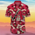 Arizona Diamondbacks Embossed Flower MLB Red Hawaiian - Adult & Kids T-Shirts, Sweatshirts & Hoodies apparel design preview 1