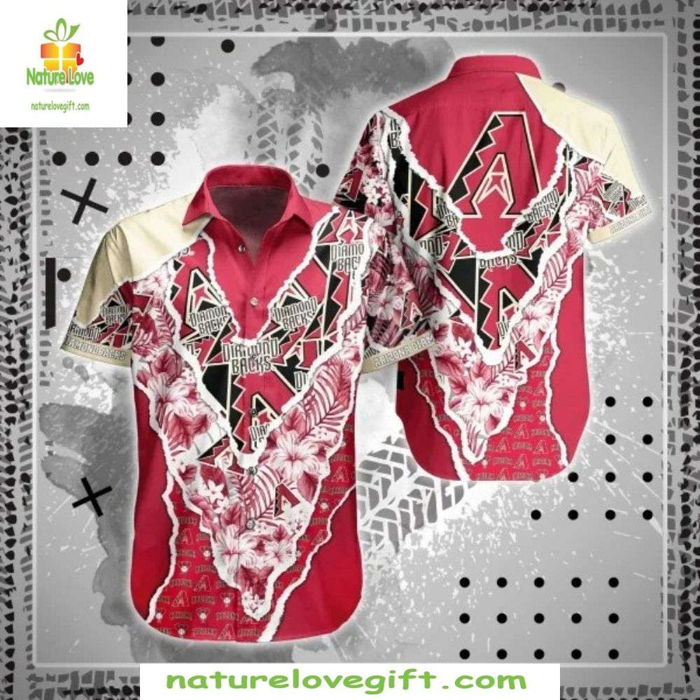 Arizona Diamondbacks Hawaiian Floral MLB Baseball - Adult & Kids T-Shirts, Sweatshirts & Hoodies apparel design preview 1