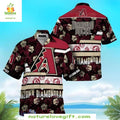 Arizona Diamondbacks Hawaiian Burgundy Floral - Adult & Kids T-Shirts, Sweatshirts & Hoodies apparel design preview 1