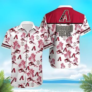 Arizona Diamondbacks Hawaiian White Aloha Palm - Adult & Kids T-Shirts, Sweatshirts & Hoodies apparel design preview 1