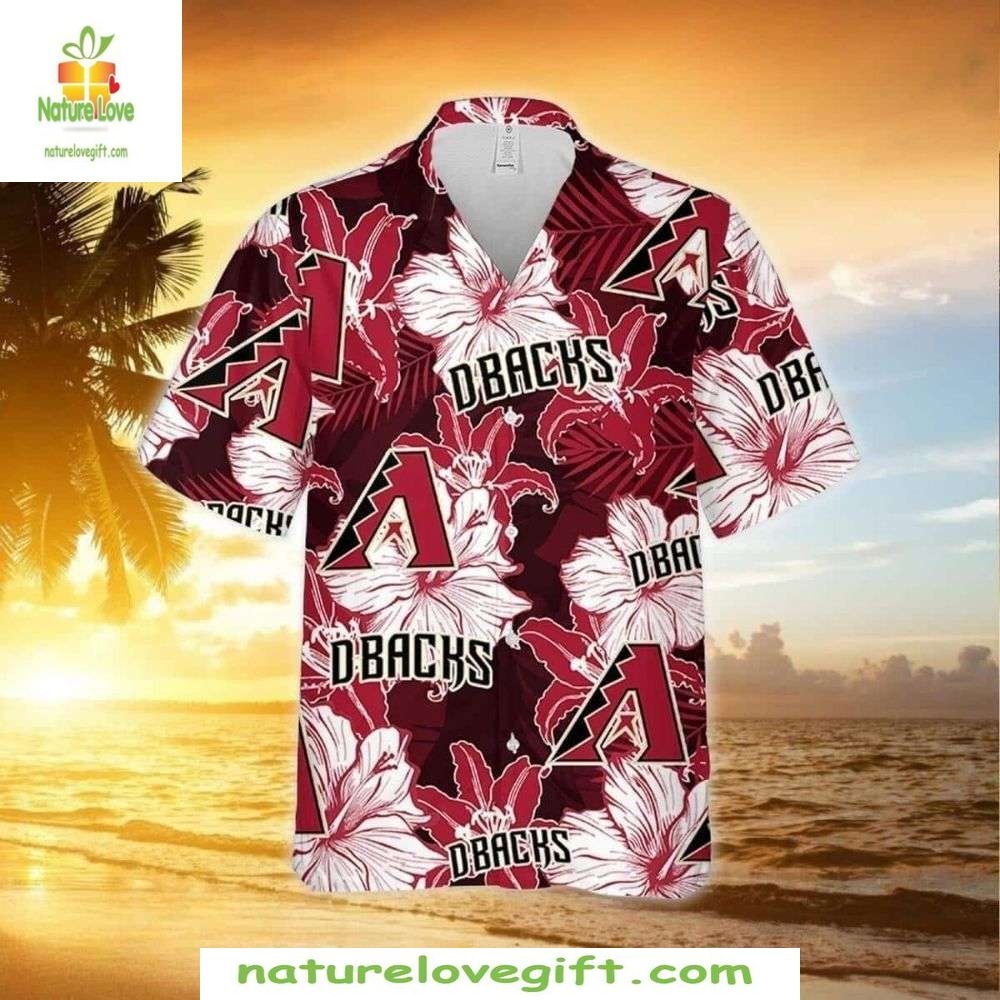MLB Arizona Diamondbacks Hibiscus Hawaiian Baseball - Adult & Kids T-Shirts, Sweatshirts & Hoodies apparel design preview 1