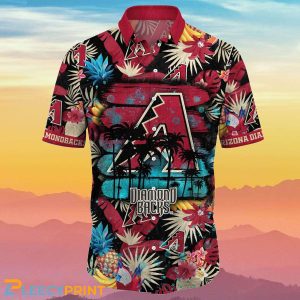 Arizona Diamondbacks MLB Flower Hawaiian Summer Gift - Adult & Kids T-Shirts, Sweatshirts & Hoodies apparel design preview 1