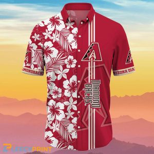 Arizona Diamondbacks MLB Hibiscus Flower Red Hawaiian - Adult & Kids T-Shirts, Sweatshirts & Hoodies apparel design preview 1