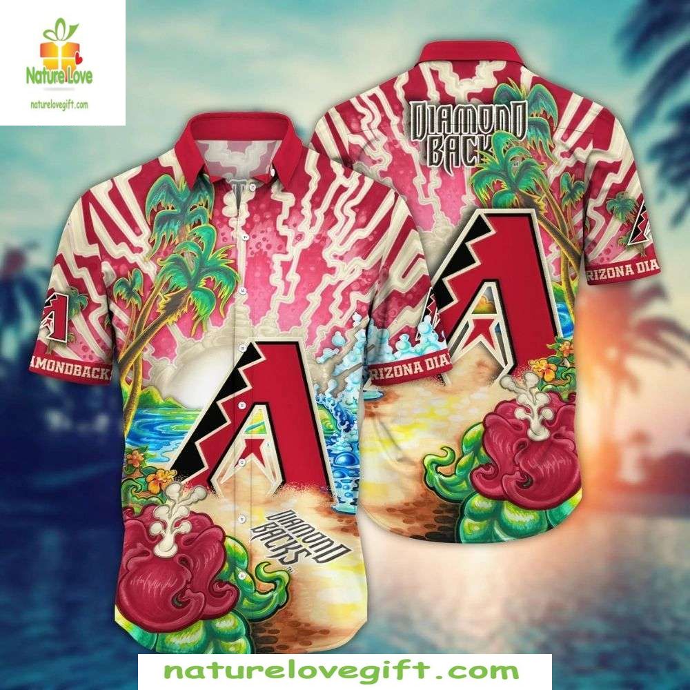Arizona Diamondbacks Hawaiian Tropical Psychedelic - Adult & Kids T-Shirts, Sweatshirts & Hoodies apparel design preview 1