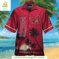 Arizona Diamondbacks MLB Hawaiian Red Horizon Palm - Adult & Kids T-Shirts, Sweatshirts & Hoodies apparel design preview 1