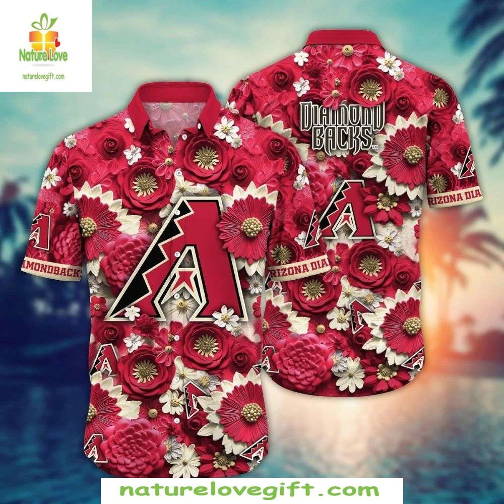 Arizona Diamondbacks Hawaiian Retro MLB Baseball - Adult & Kids T-Shirts, Sweatshirts & Hoodies apparel design preview 1