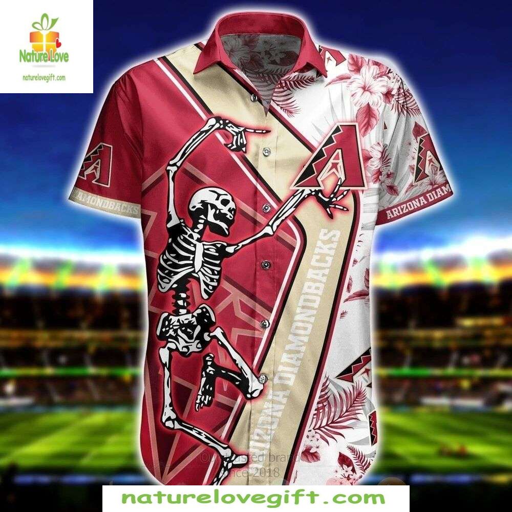 Arizona Diamondbacks Hawaiian Skeleton Batter - Adult & Kids T-Shirts, Sweatshirts & Hoodies apparel design preview 1