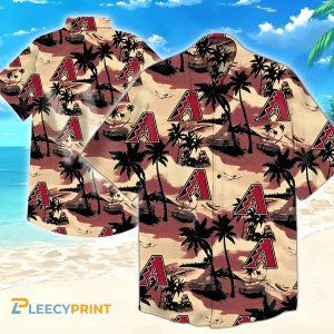 Arizona Diamondbacks Summer Pattern Palm Hawaiian - Adult & Kids T-Shirts, Sweatshirts & Hoodies apparel design preview 1