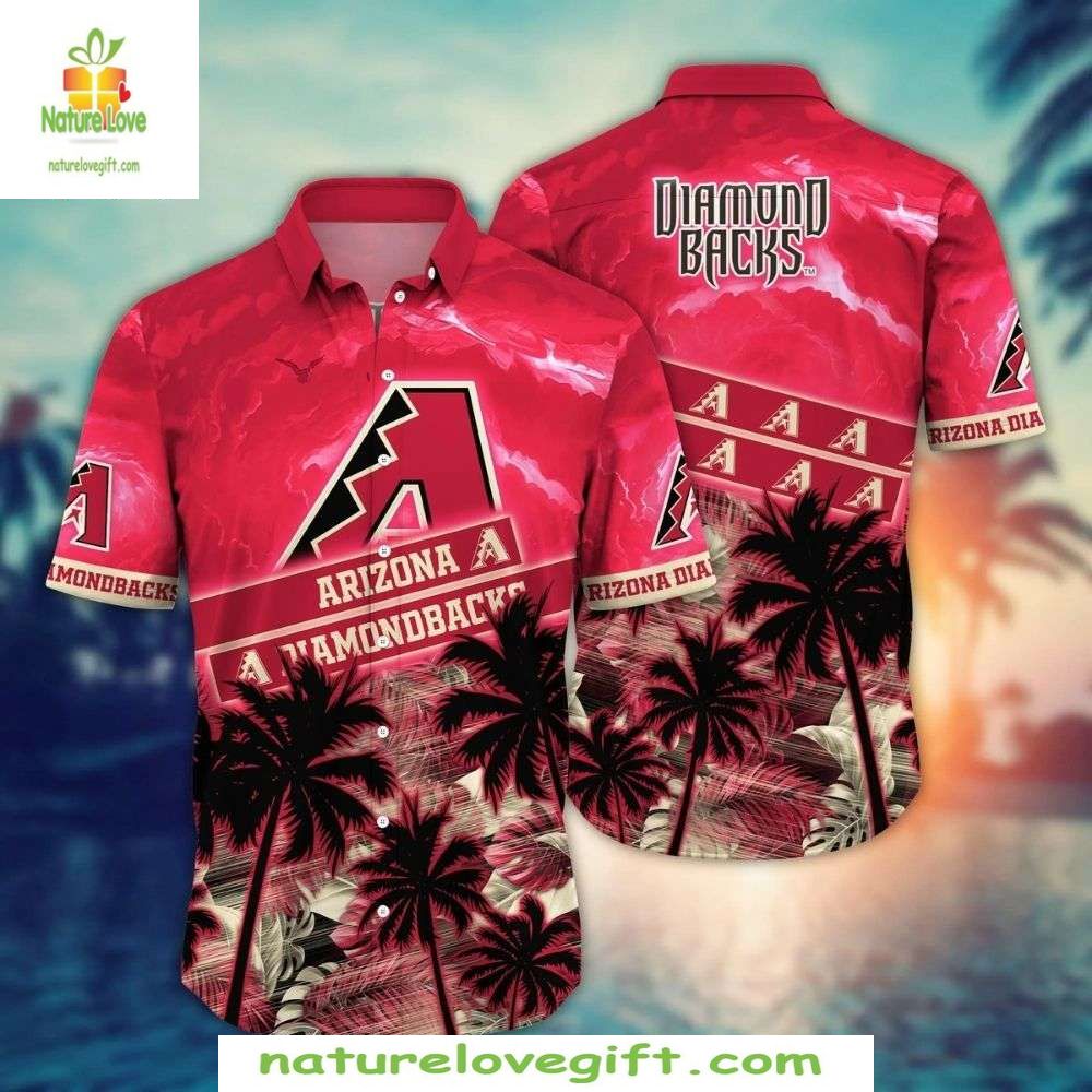 Arizona Diamondbacks Hawaiian Tropical Sunset Palm - Adult & Kids T-Shirts, Sweatshirts & Hoodies apparel design preview 1
