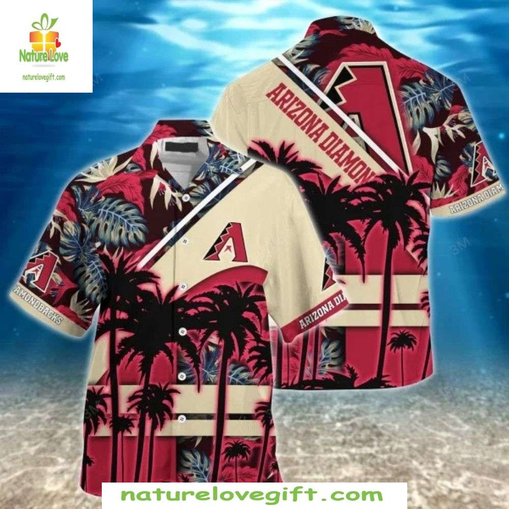 Arizona Diamondbacks Hawaiian Sunset Palms Baseball - Adult & Kids T-Shirts, Sweatshirts & Hoodies apparel design preview 1