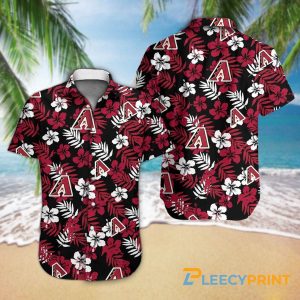 Arizona Diamondbacks Trending Tropical Black Hawaiian - Adult & Kids T-Shirts, Sweatshirts & Hoodies apparel design preview 1