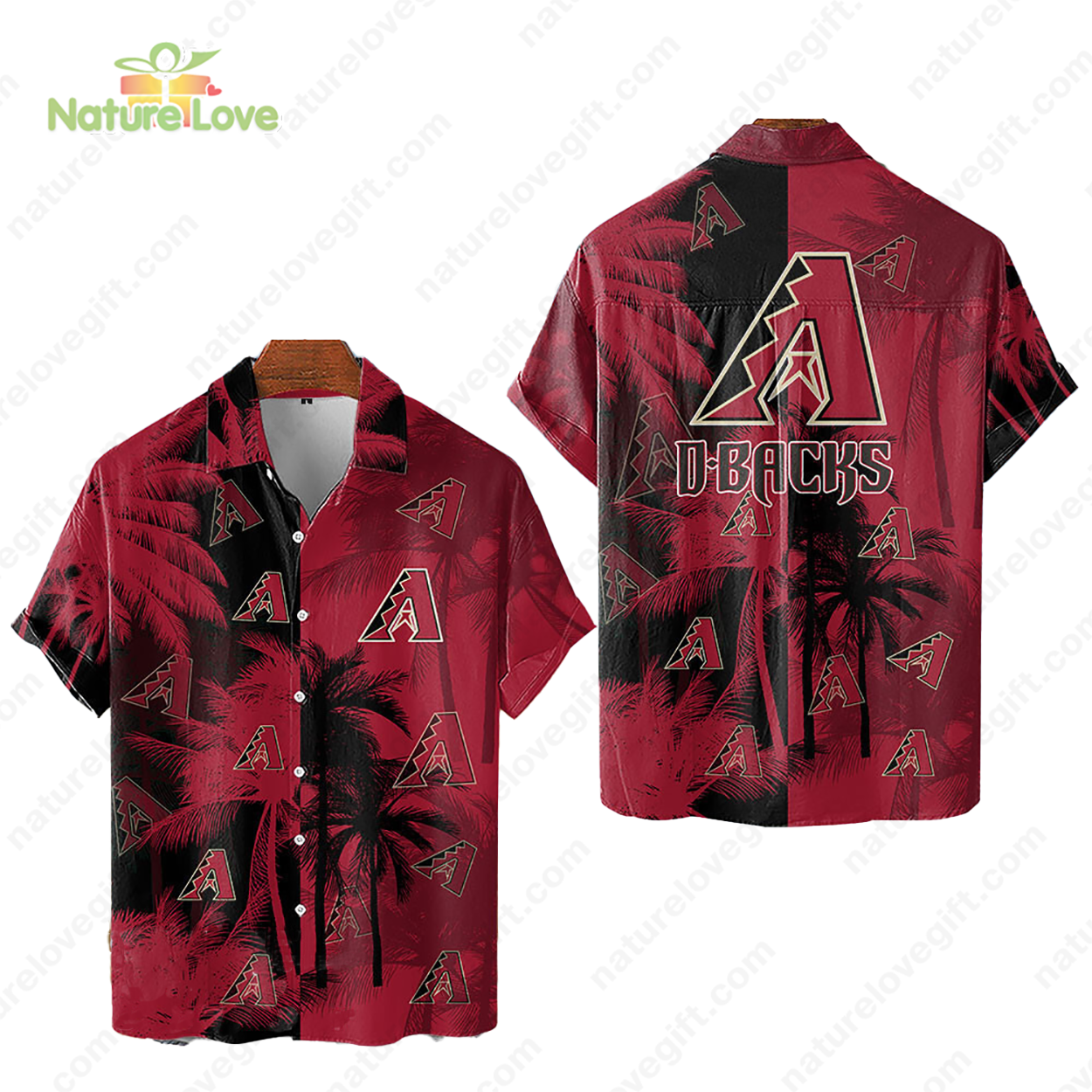 Arizona Diamondbacks Tropical Palm Trees MLB Hawaiian - Adult & Kids T-Shirts, Sweatshirts & Hoodies apparel design preview 1