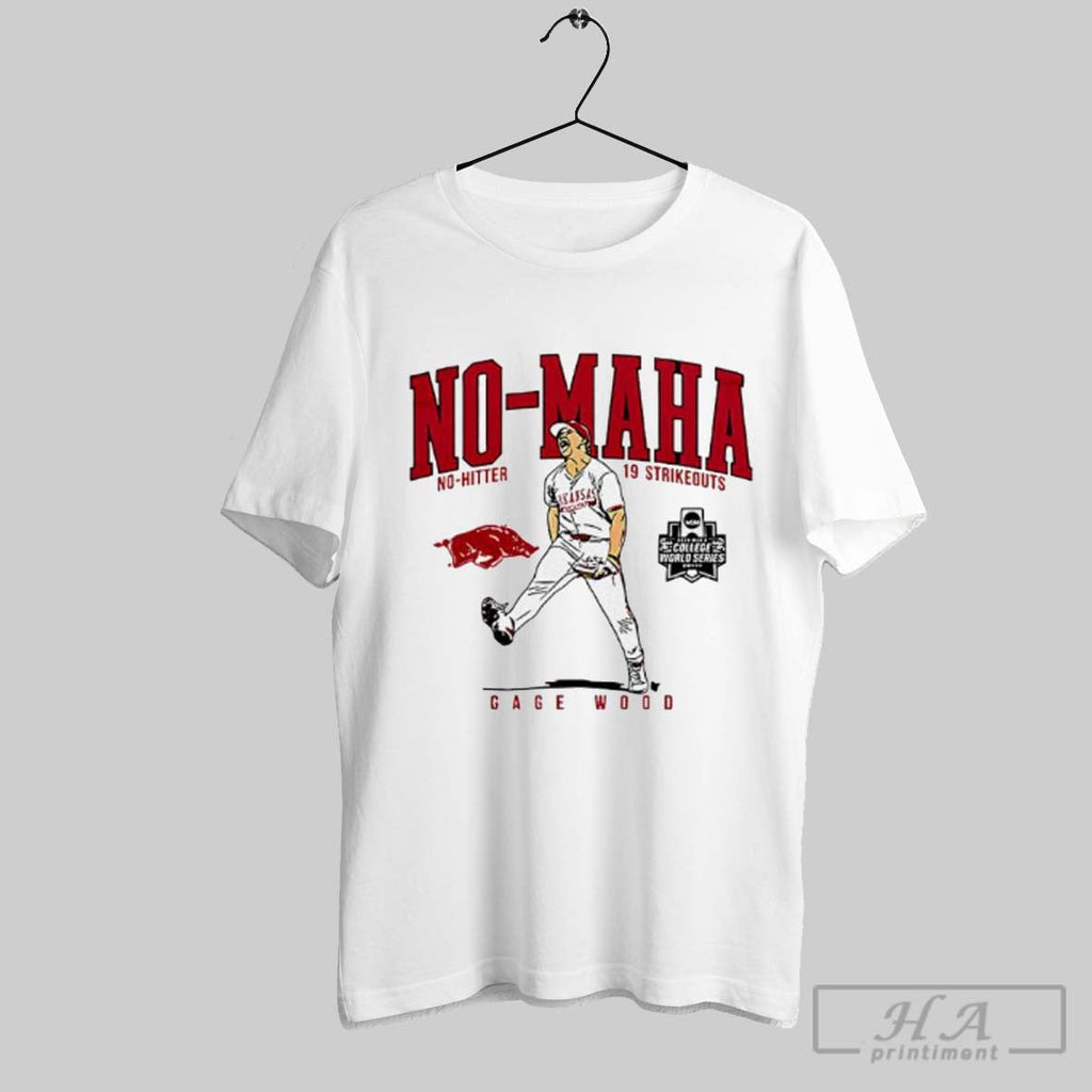 Arkansas Razorbacks Gage Wood No Maha Hitter 19 - Adult & Kids T-Shirts, Sweatshirts & Hoodies apparel design preview 1