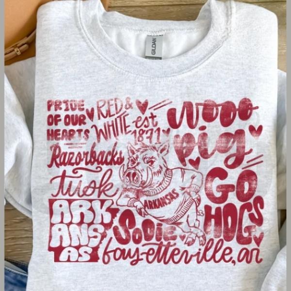 Arkansas Razorbacks Go Hogs Fan University Pride - Adult & Kids T-Shirts, Sweatshirts & Hoodies apparel design preview 1