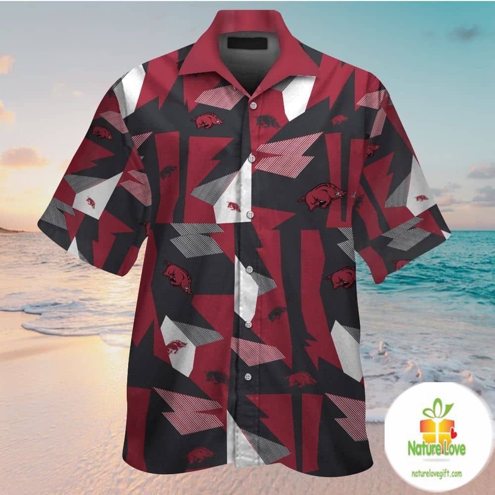Arkansas Razorbacks Hawaiian Tropical Aloha Button Up - Adult & Kids T-Shirts, Sweatshirts & Hoodies apparel design preview 1