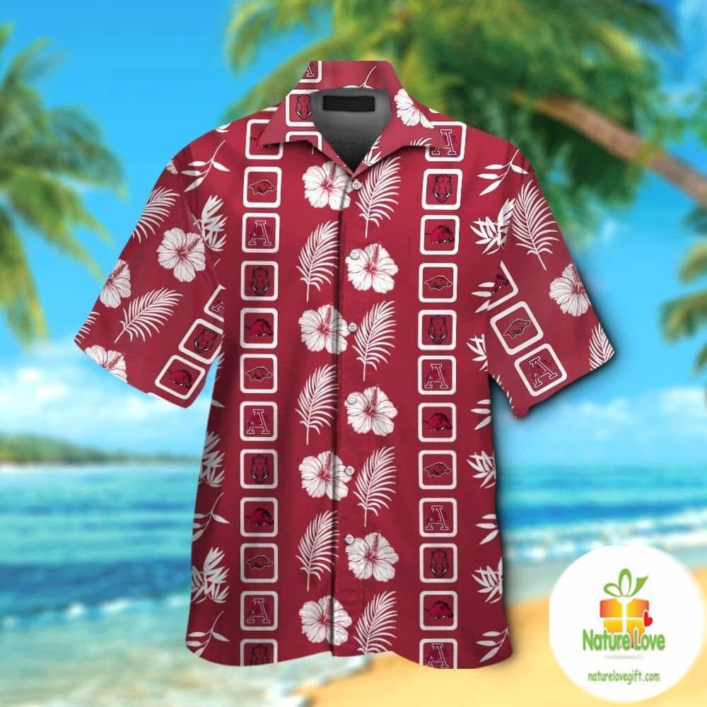 Arkansas Razorbacks Hawaiian Short Sleeve Tropical - Adult & Kids T-Shirts, Sweatshirts & Hoodies apparel design preview 1