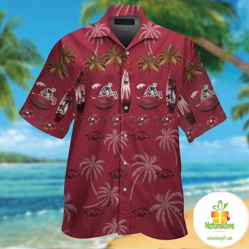 Arkansas Razorbacks Hawaiian Tropical Aloha Short - Adult & Kids T-Shirts, Sweatshirts & Hoodies apparel design preview 1