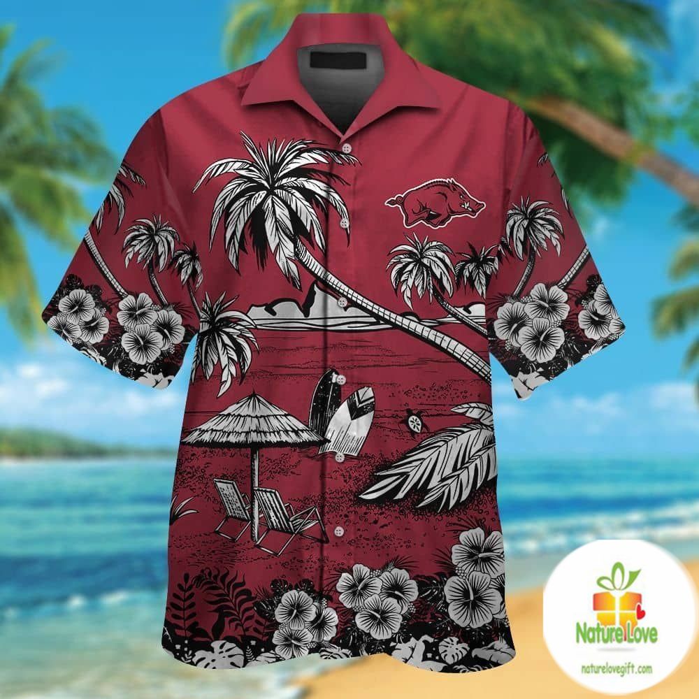 Arkansas Razorbacks NCAA Hawaiian Tropical Aloha - Adult & Kids T-Shirts, Sweatshirts & Hoodies apparel design preview 1