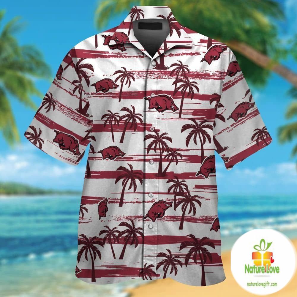 Arkansas Razorbacks Hawaiian Tropical Coconut Aloha - Adult & Kids T-Shirts, Sweatshirts & Hoodies apparel design preview 1