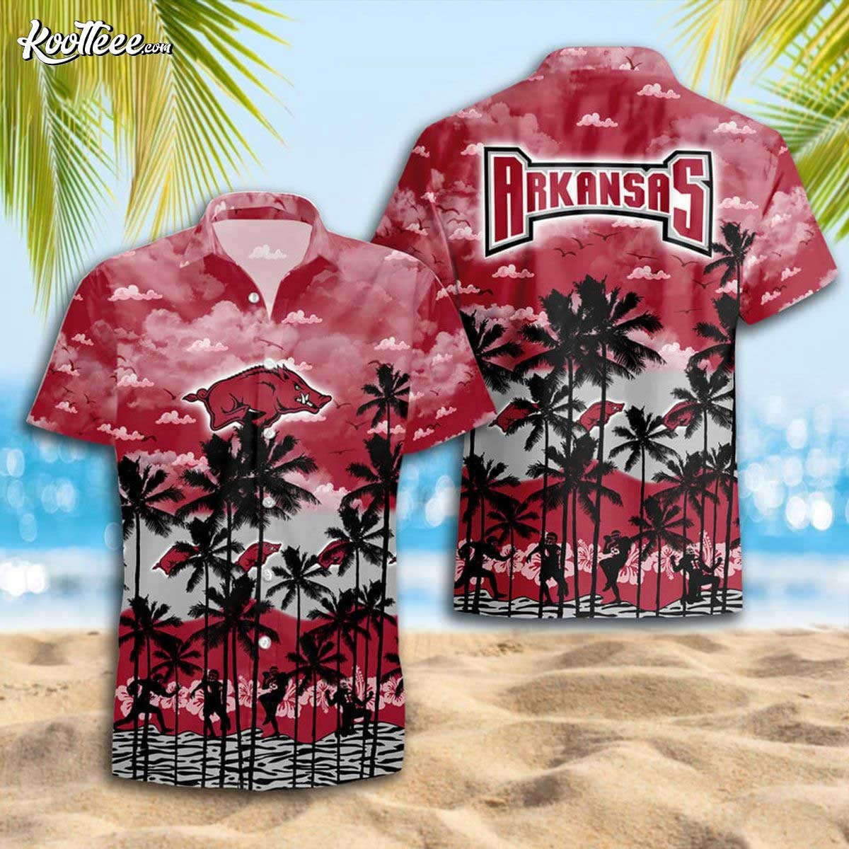 Arkansas Razorbacks Summer Tropical Hawaiian - Adult & Kids T-Shirts, Sweatshirts & Hoodies apparel design preview 1