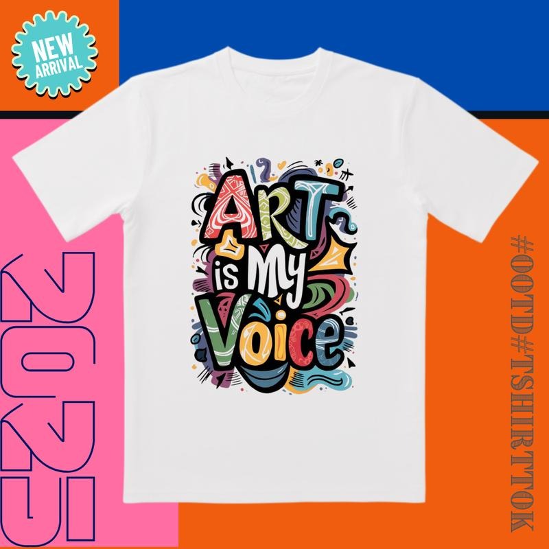 'Art Is My Voice' Multi Color Artistic Font Daily - Adult & Kids T-Shirts, Sweatshirts & Hoodies apparel design preview 1