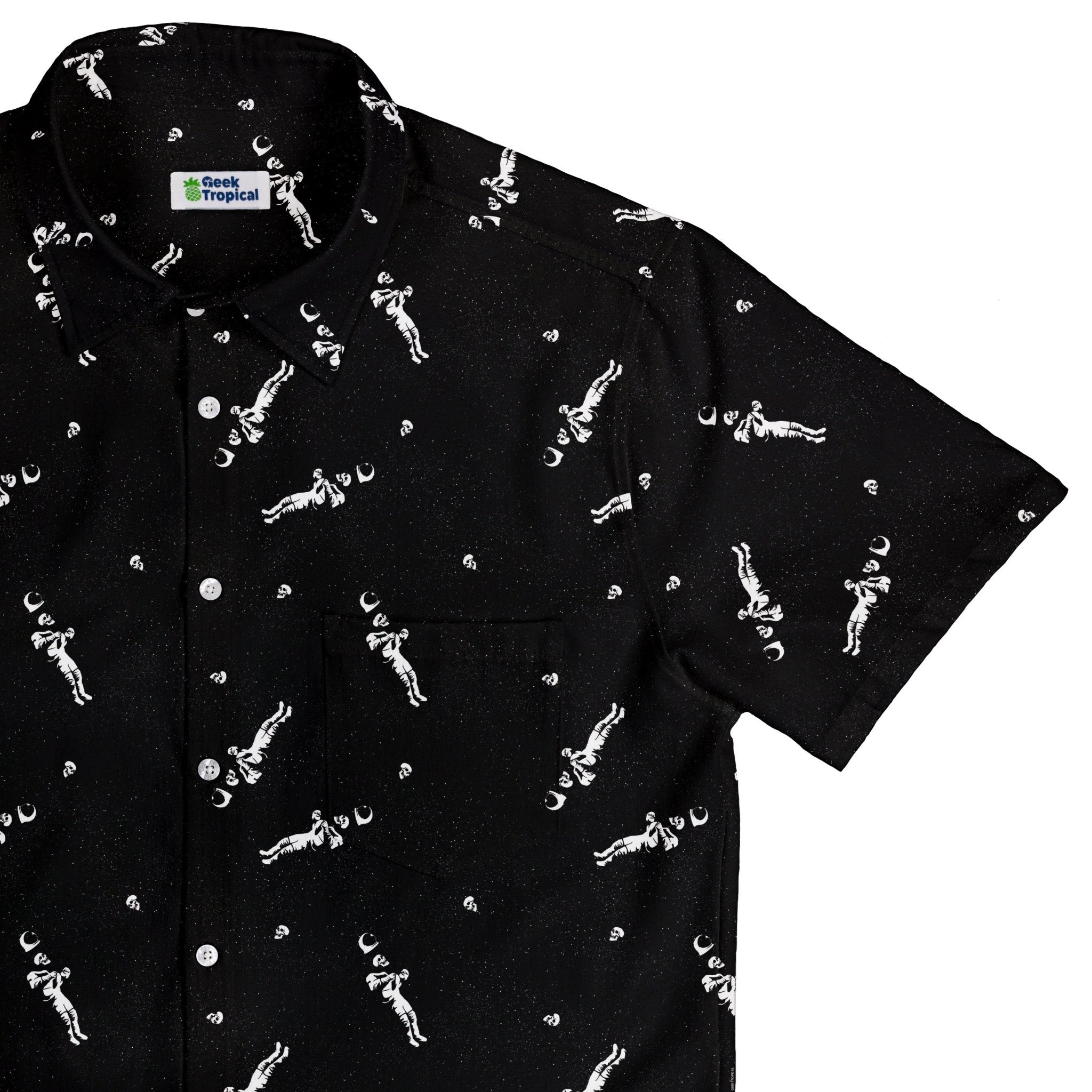 Astronaut Skeleton Button Up - Adult & Kids T-Shirts, Sweatshirts & Hoodies apparel design preview 1