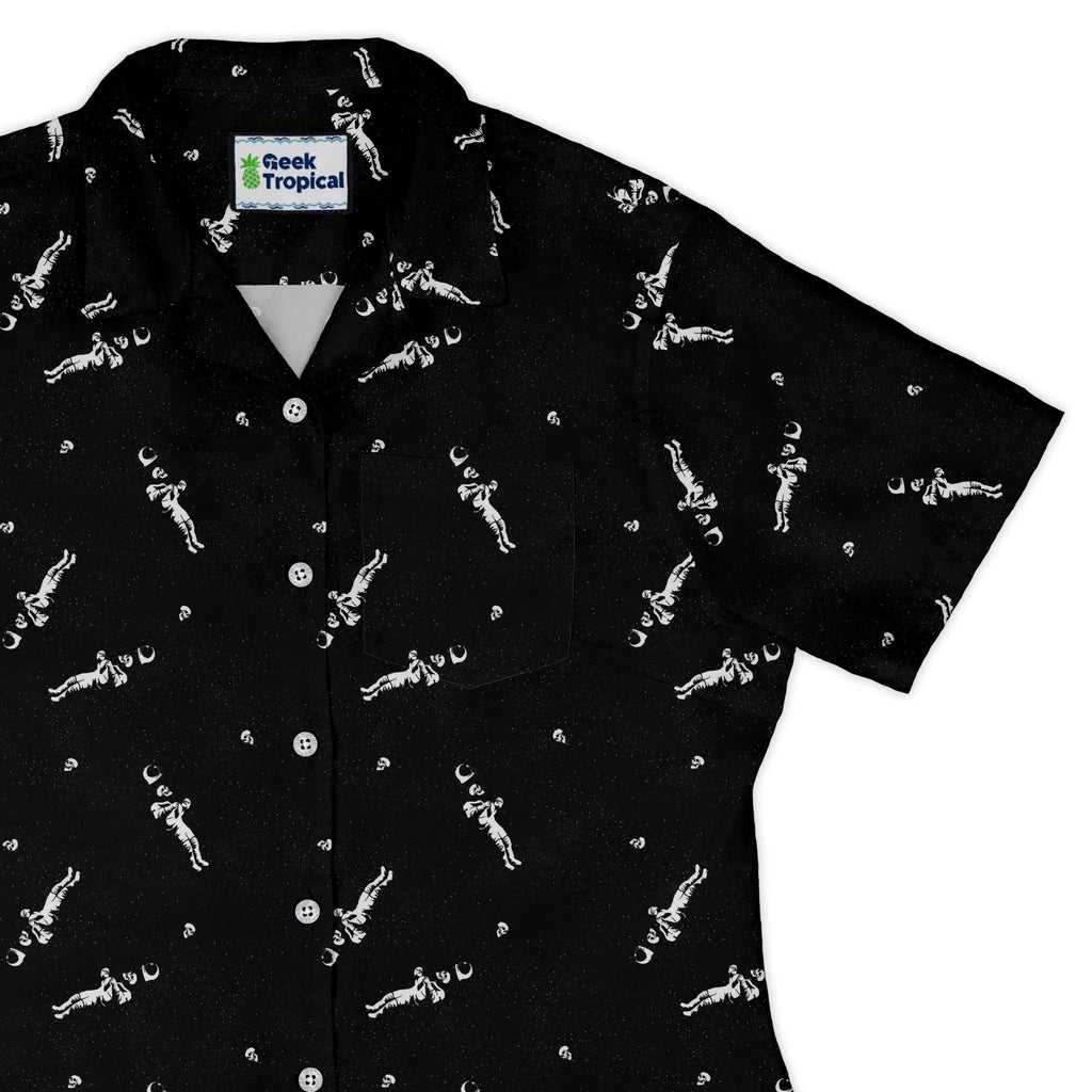Astronaut Skeleton Curvy Button Up - Adult & Kids T-Shirts, Sweatshirts & Hoodies apparel design preview 1