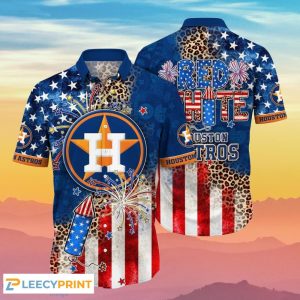 Astros Hawaiian 4th Of July Independence Day - Adult & Kids T-Shirts, Sweatshirts & Hoodies apparel design preview 1