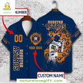 Astros Hawaiian Royal Blue Team Hustle Custom Name - Adult & Kids T-Shirts, Sweatshirts & Hoodies apparel design preview 1