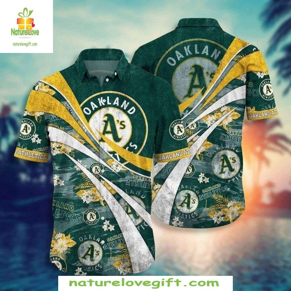 MLB Hawaiian Athletics Spirit Crossed Palms Floral - Adult & Kids T-Shirts, Sweatshirts & Hoodies apparel design preview 1