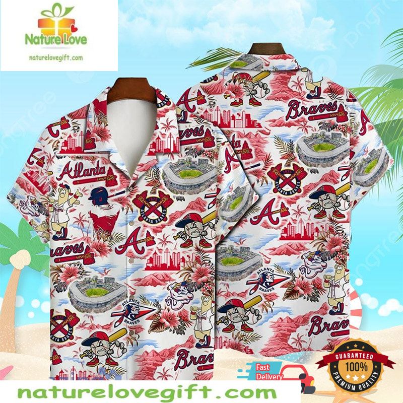 Atlanta Braves Hawaiian Baseball Fan Gear MLB Lover - Adult & Kids T-Shirts, Sweatshirts & Hoodies apparel design preview 1