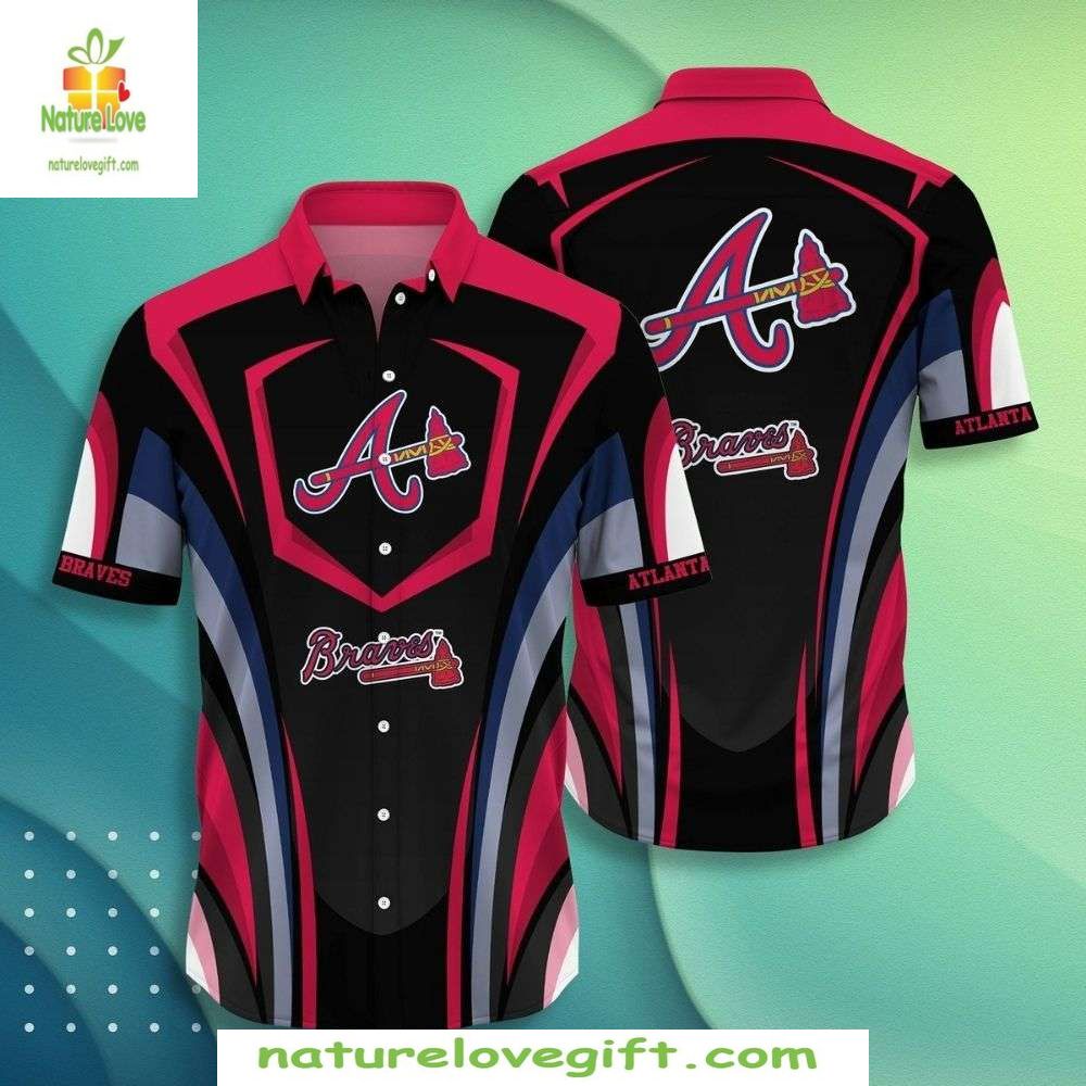 Atlanta Braves Hawaiian Pinstripe Tropical Baseball - Adult & Kids T-Shirts, Sweatshirts & Hoodies apparel design preview 1