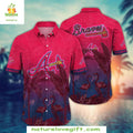 Atlanta Braves Hawaiian Flamingo Twilight MLB - Adult & Kids T-Shirts, Sweatshirts & Hoodies apparel design preview 1