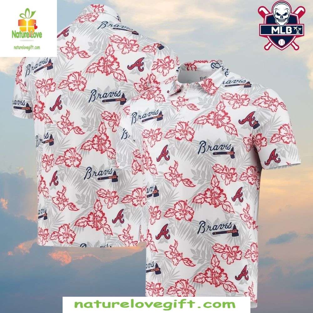 Atlanta Braves Hawaiian Hibiscus Haven White MLB - Adult & Kids T-Shirts, Sweatshirts & Hoodies apparel design preview 1
