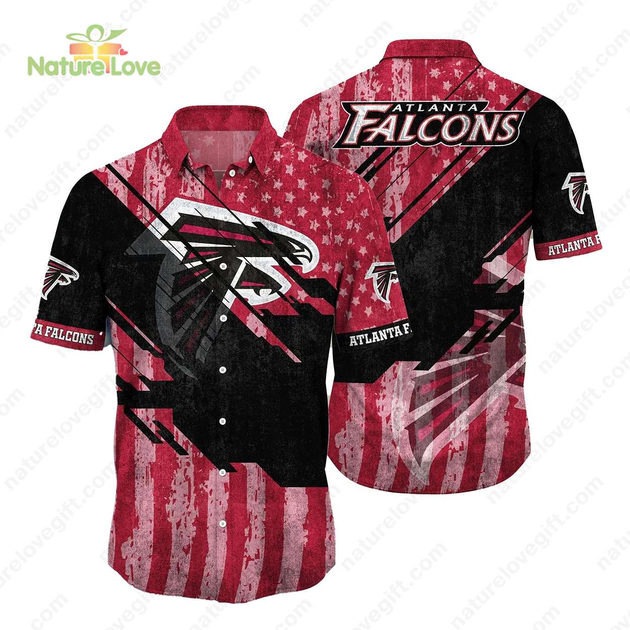 Atlanta Falcons American Flag Patriotic Vintage - Adult & Kids T-Shirts, Sweatshirts & Hoodies apparel design preview 1