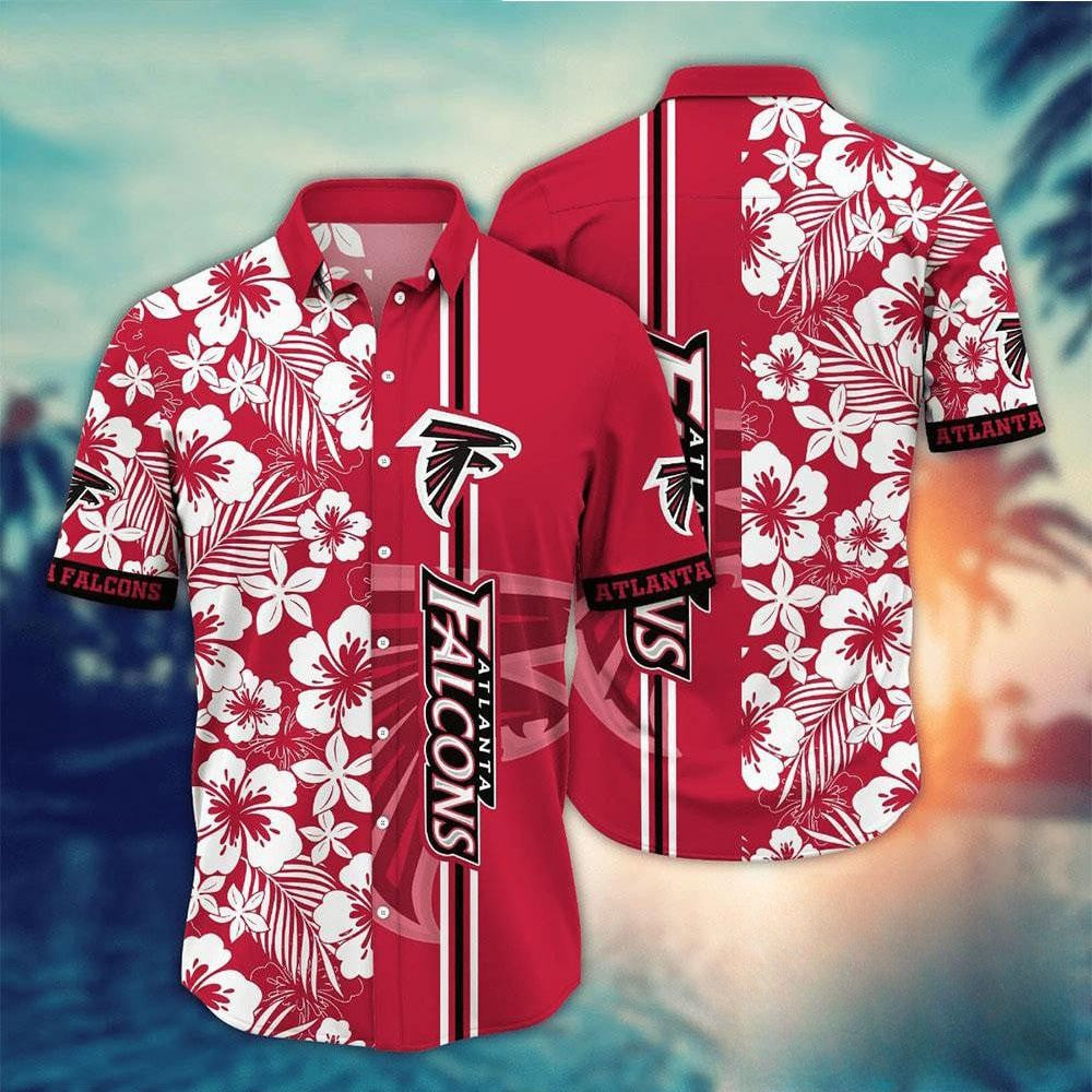 Atlanta Falcons Hawaiian Hibiscus Stripes 382506 - Adult & Kids T-Shirts, Sweatshirts & Hoodies apparel design preview 1