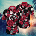 Atlanta Falcons Hawaiian Midnight Rose Design 123191 - Adult & Kids T-Shirts, Sweatshirts & Hoodies apparel design preview 1