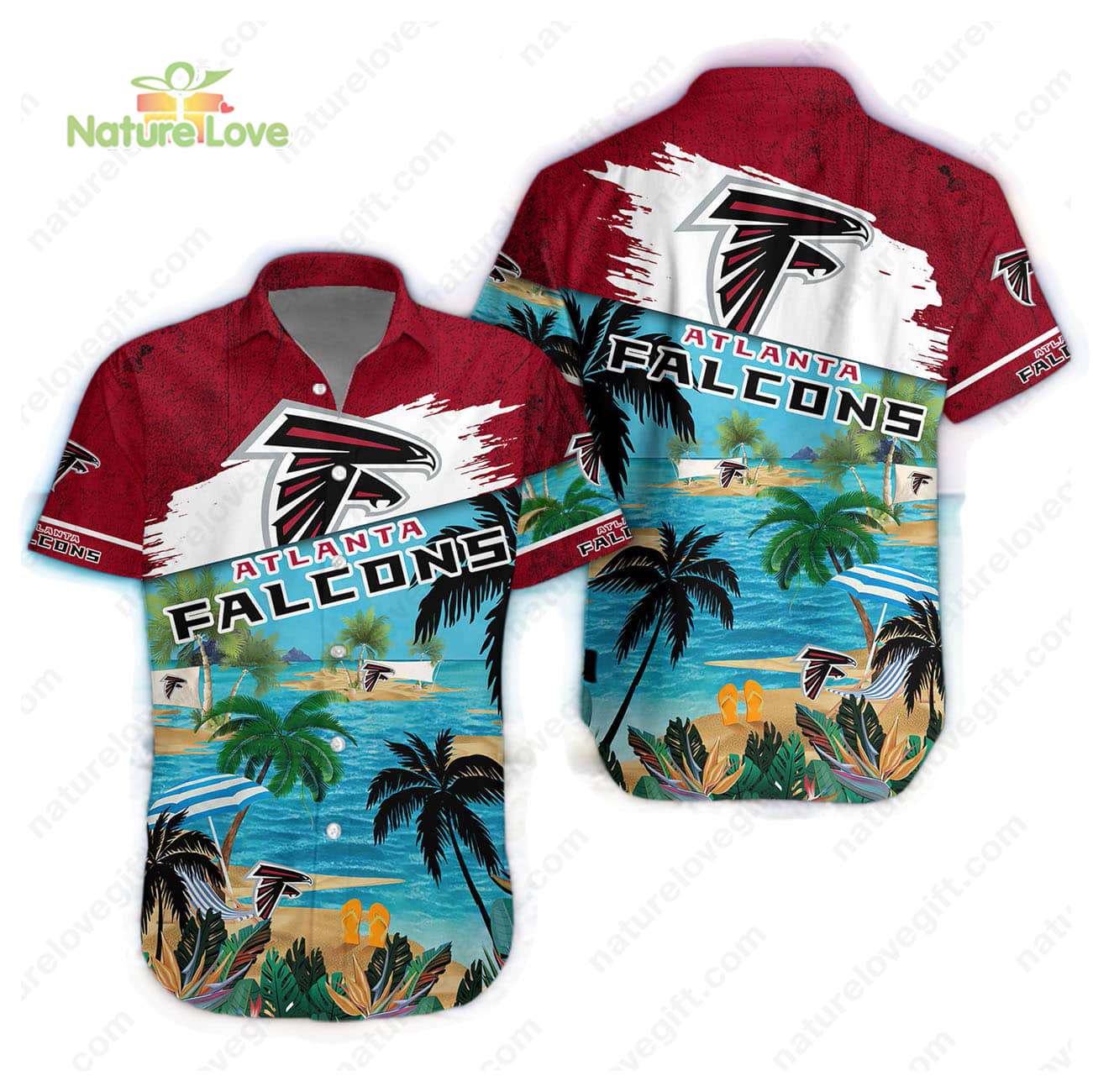 Atlanta Falcons Summer Beach Hawaiian Aloha - Adult & Kids T-Shirts, Sweatshirts & Hoodies apparel design preview 1