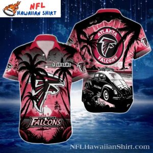 Atlanta Falcons Sunset Palms Hawaiian Customizable - Adult & Kids T-Shirts, Sweatshirts & Hoodies apparel design preview 1