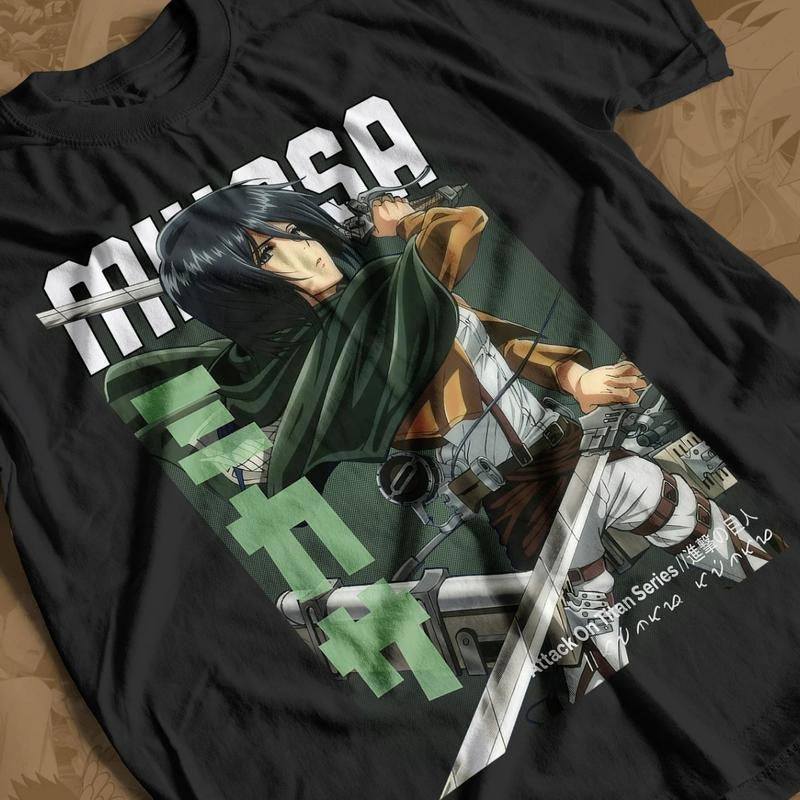 Attack Titan Anime Mikasa Ackerman Sword Vintage - Adult & Kids T-Shirts, Sweatshirts & Hoodies apparel design preview 1