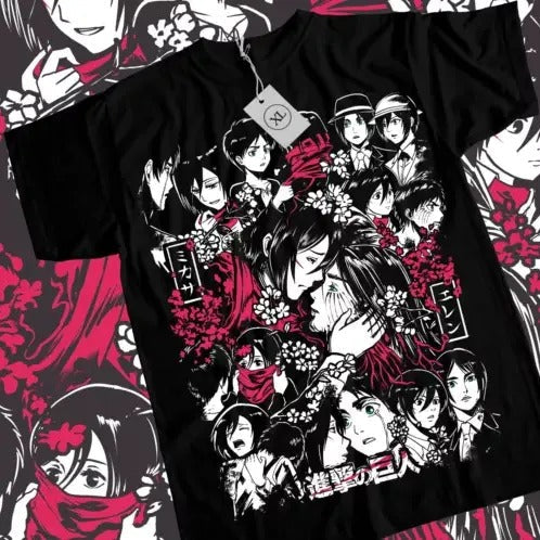 Attack Titan Mikasa Eren Girl Anime AOT All Size - Adult & Kids T-Shirts, Sweatshirts & Hoodies apparel design preview 1