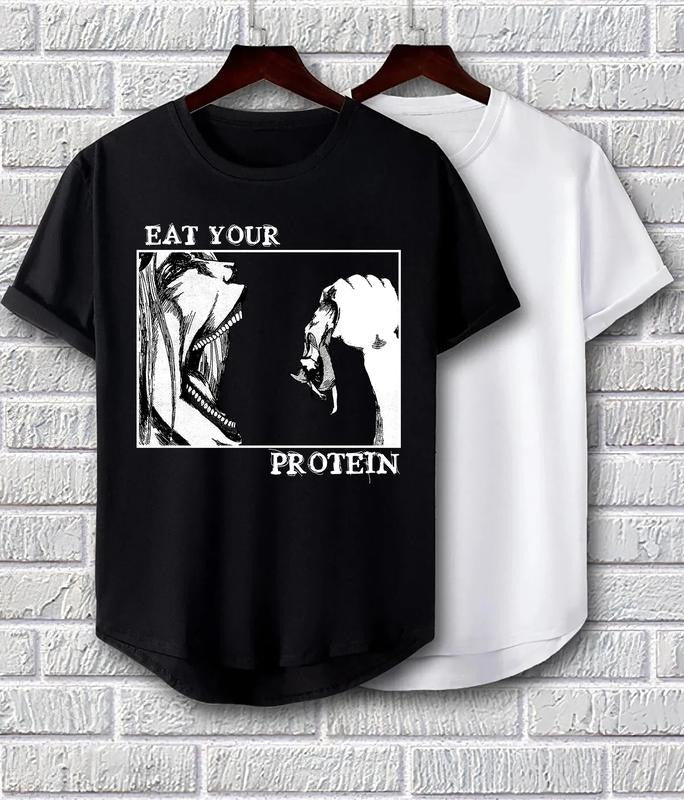Attack Titan Eat Your Protein AOT Eren Jaeger Anime - Adult & Kids T-Shirts, Sweatshirts & Hoodies apparel design preview 1
