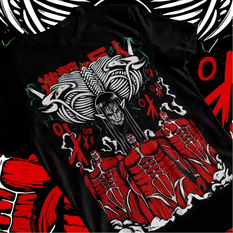 Attack Titan Eren Rumbling Shingeki No Kyojin Anime - Adult & Kids T-Shirts, Sweatshirts & Hoodies apparel design preview 1