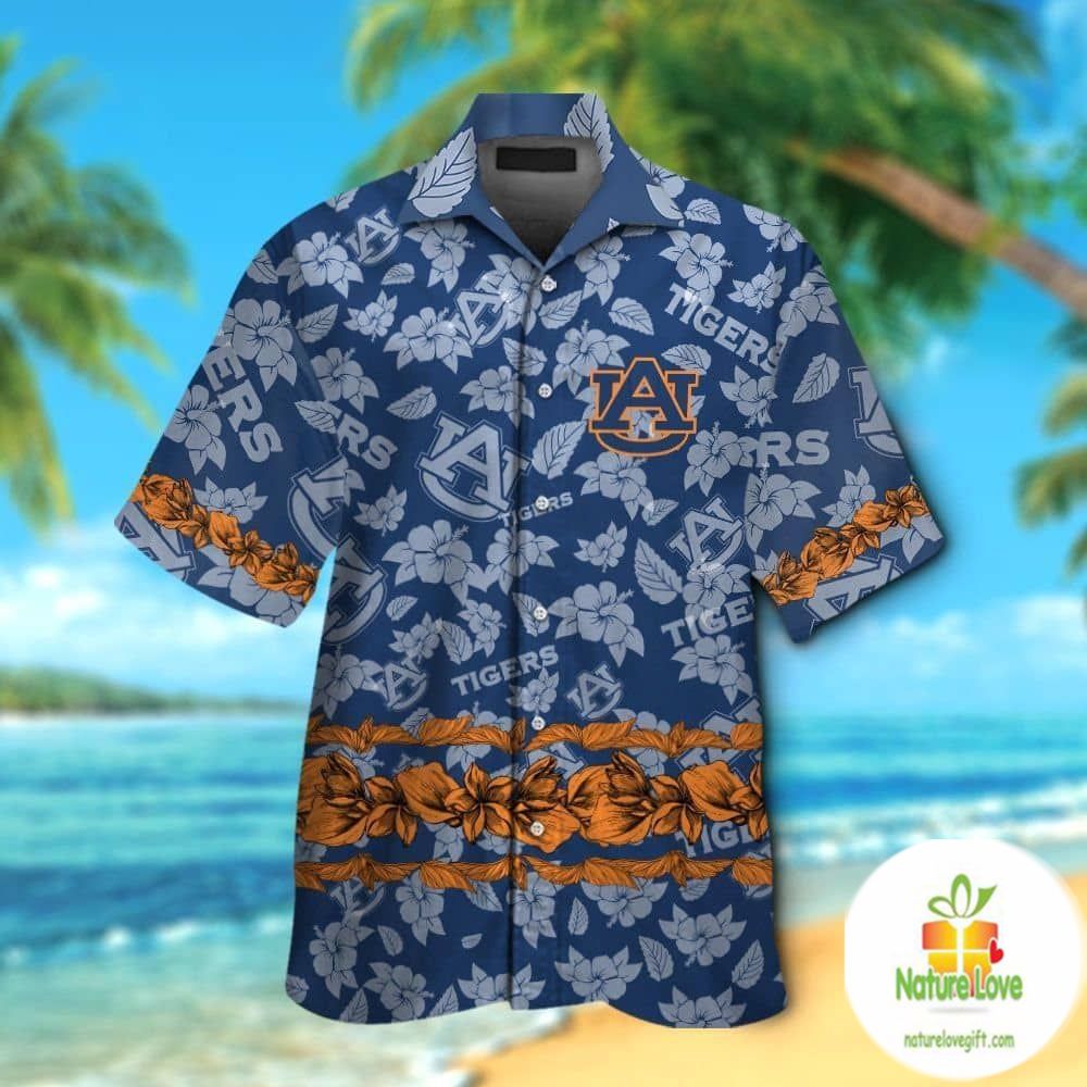 Auburn Tigers Hawaiian Aloha Button Up Short Sleeve - Adult & Kids T-Shirts, Sweatshirts & Hoodies apparel design preview 1