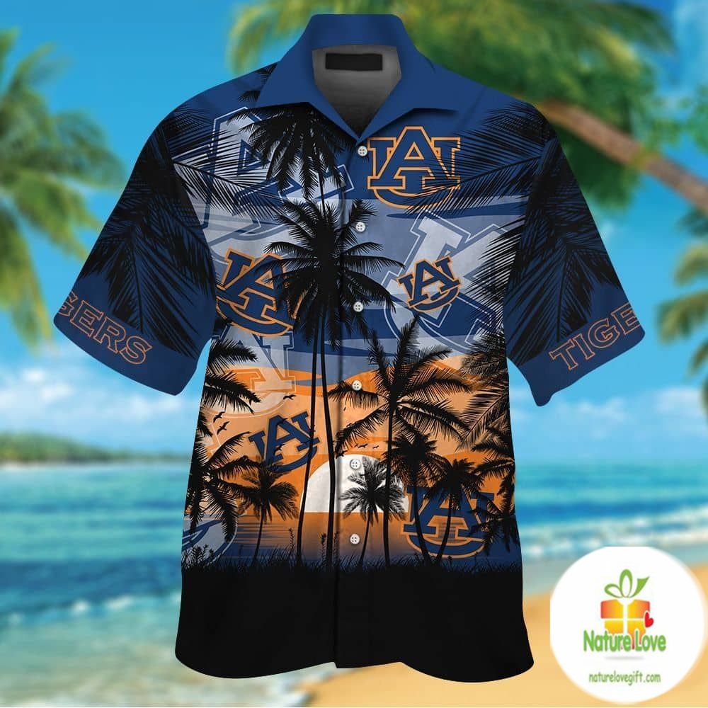 Auburn Tigers Hawaiian Tropical Short Sleeve Button - Adult & Kids T-Shirts, Sweatshirts & Hoodies apparel design preview 1