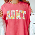 Aunt Floral Retro Comfort Colors Cotton Fit Sleeve - Adult & Kids T-Shirts, Sweatshirts & Hoodies apparel design preview 1